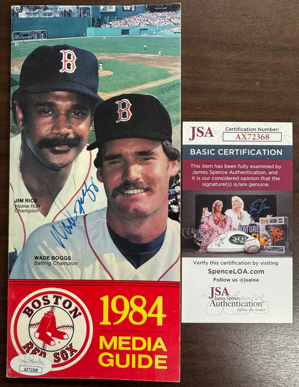 Wade Boggs Signed Autographed 1984 Boston Red Sox Media Guide JSA