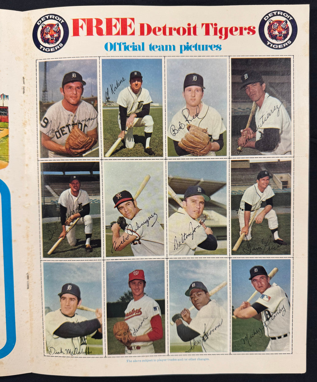 1971 Today's Detroit Tigers Album Complete With All Stamps Kaline Cash Horton ++