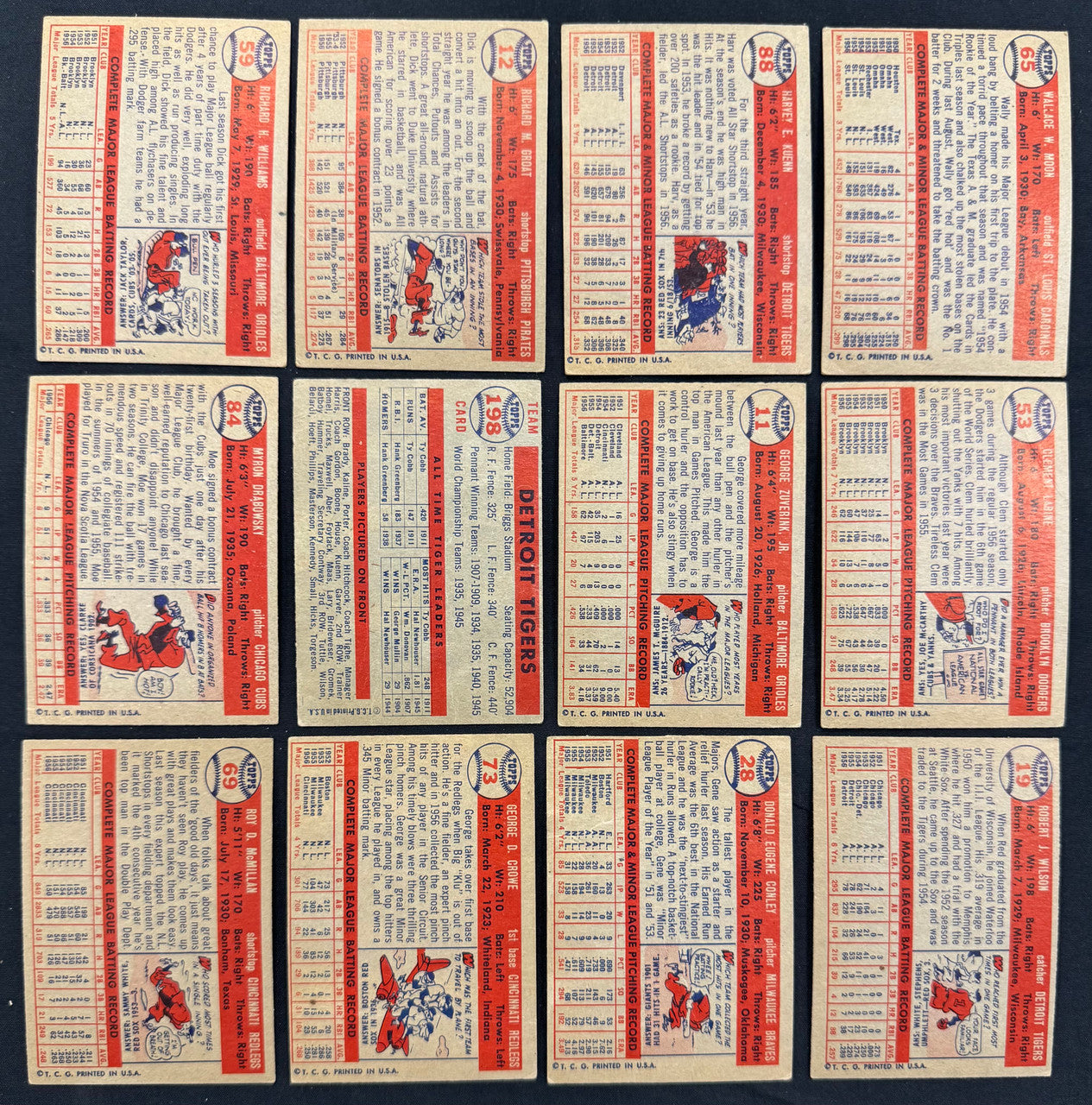 1957 Topps Baseball Lot Of 22 G/VG (Creases)