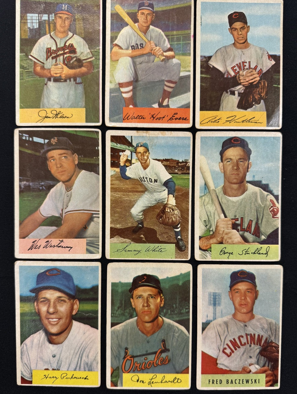 1954 Bowman Baseball Lot Of 44 Low Grade Wynn Doby Piersall Reynolds
