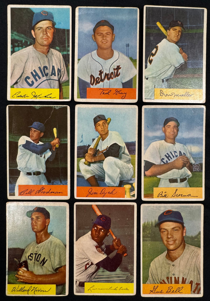 1954 Bowman Baseball Lot Of 44 Low Grade Wynn Doby Piersall Reynolds