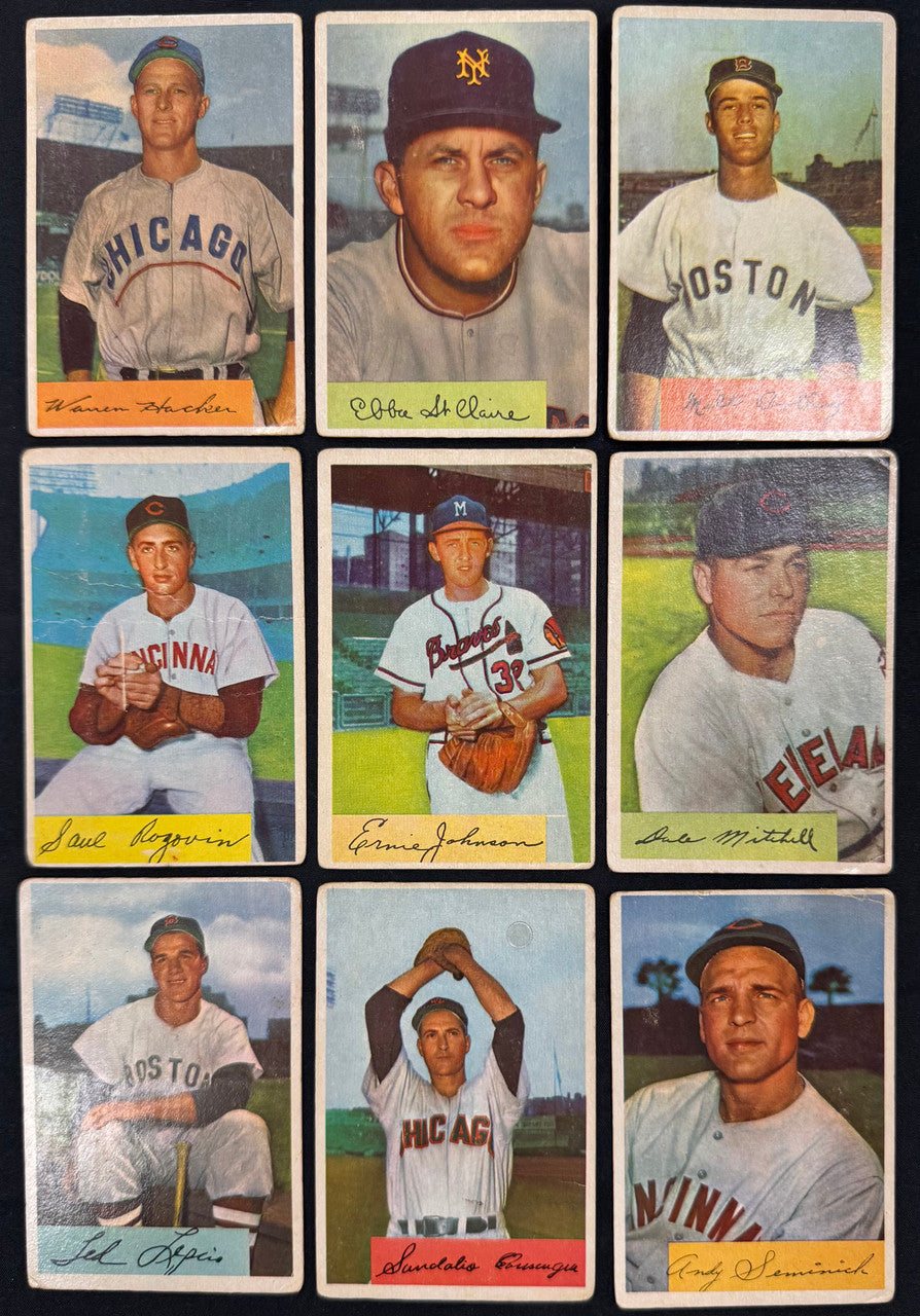 1954 Bowman Baseball Lot Of 44 Low Grade Wynn Doby Piersall Reynolds