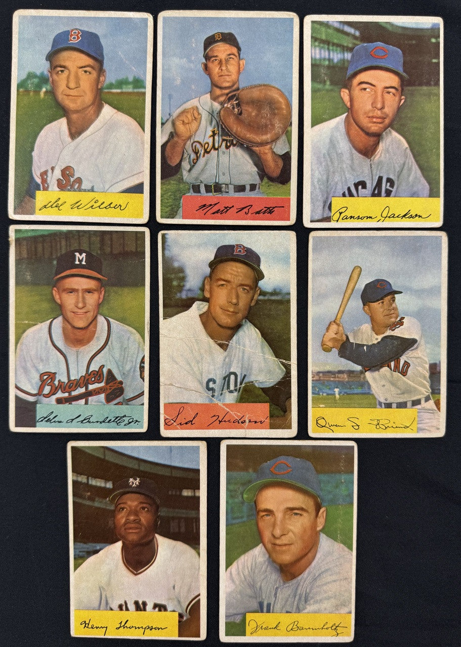 1954 Bowman Baseball Lot Of 44 Low Grade Wynn Doby Piersall Reynolds