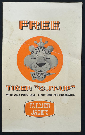 1968 Detroit Tigers Farmer Jack's "Cut-Up" Fair
