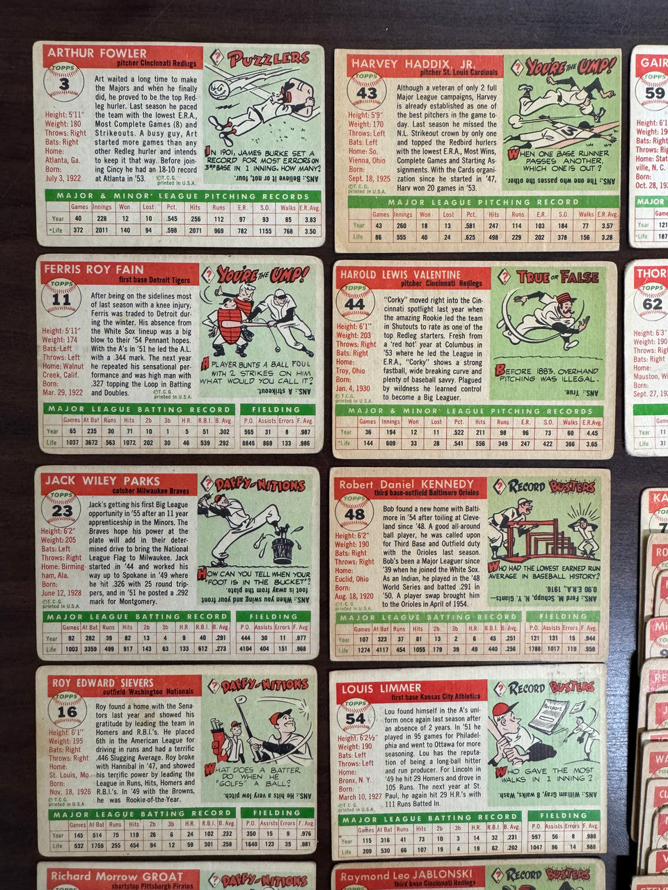 1955 Topps Baseball Lot Of 33 Low Grade w/ 5 High #s
