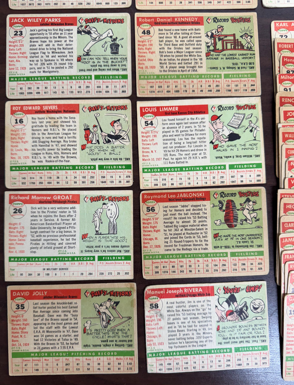 1955 Topps Baseball Lot Of 33 Low Grade w/ 5 High #s