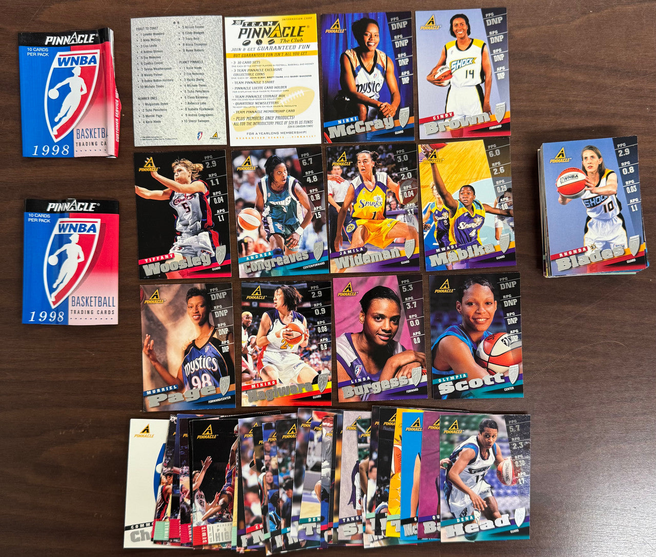 1998 Pinnacle WNBA Complete Set (85) NM w/ 2 Pack Wrappers