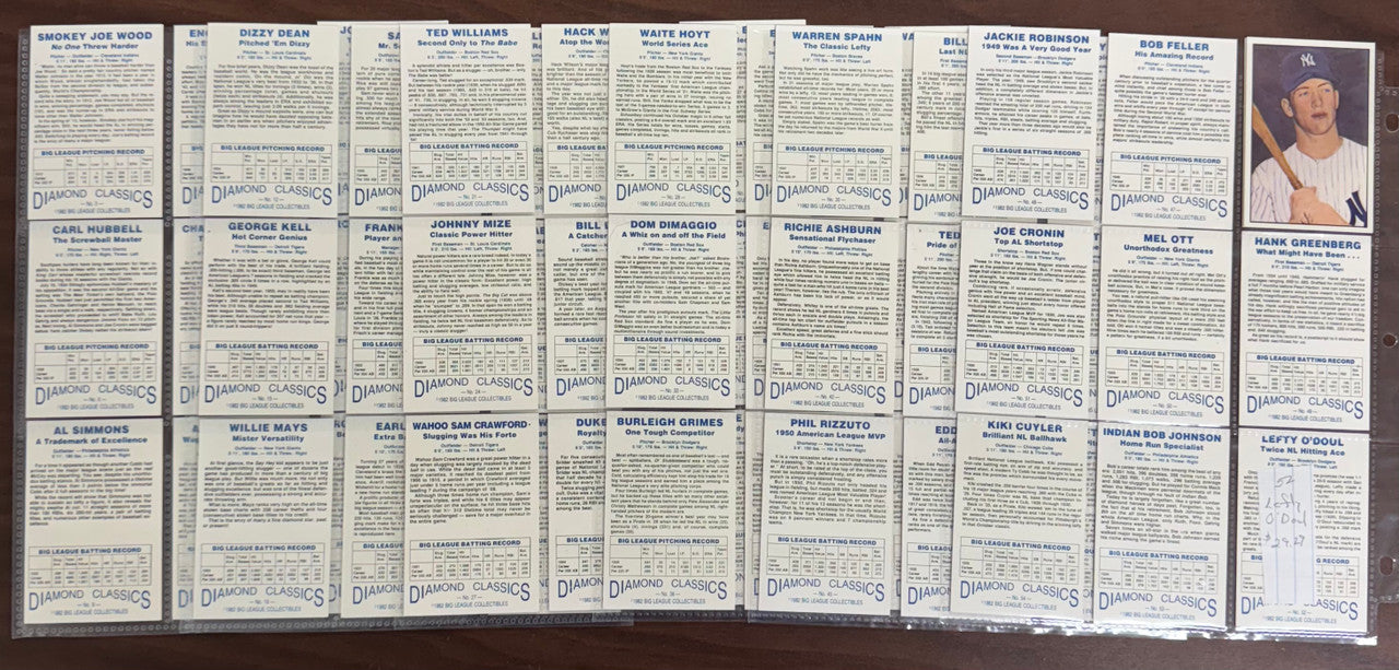 1982 Big League Diamond Classics Limited Edition Complete Set /10000 (55) NM