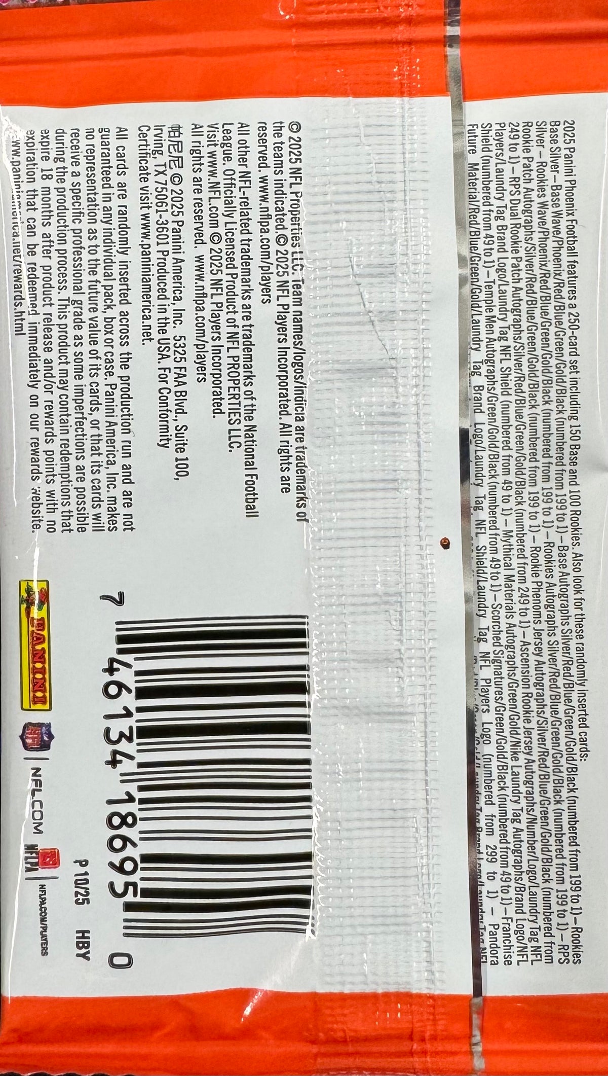 2025 Panini Phoenix Football Hobby Pack