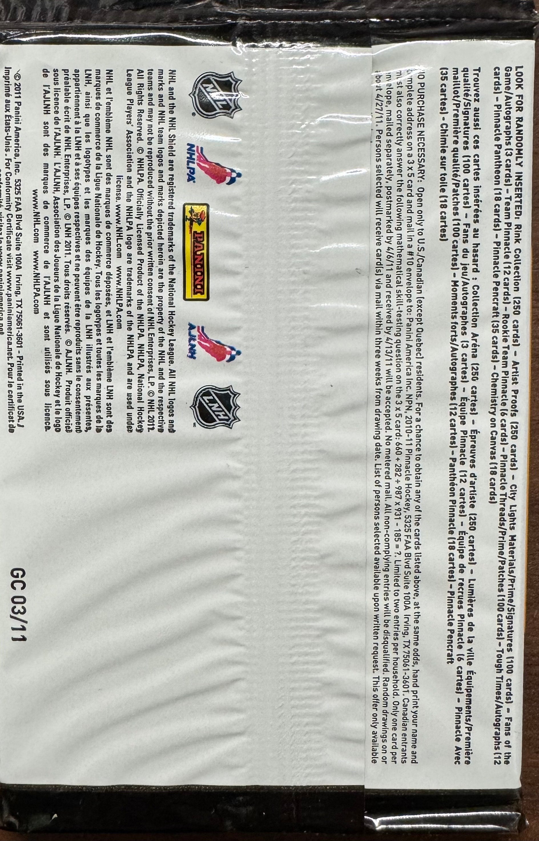 2010/11 Pinnacle Hockey Retail Pack