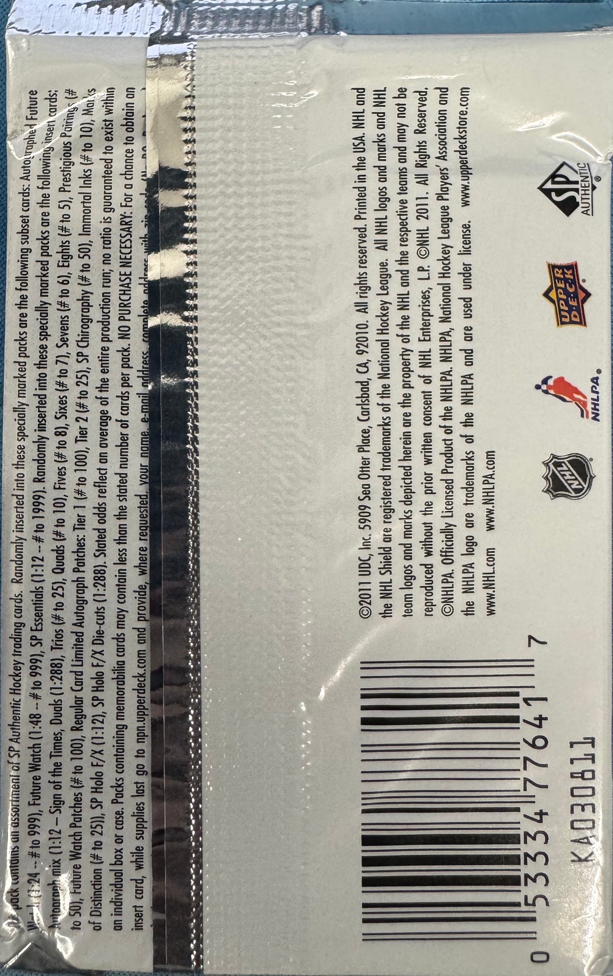 2010/11 Upper Deck SP Authentic Hockey Hobby Pack