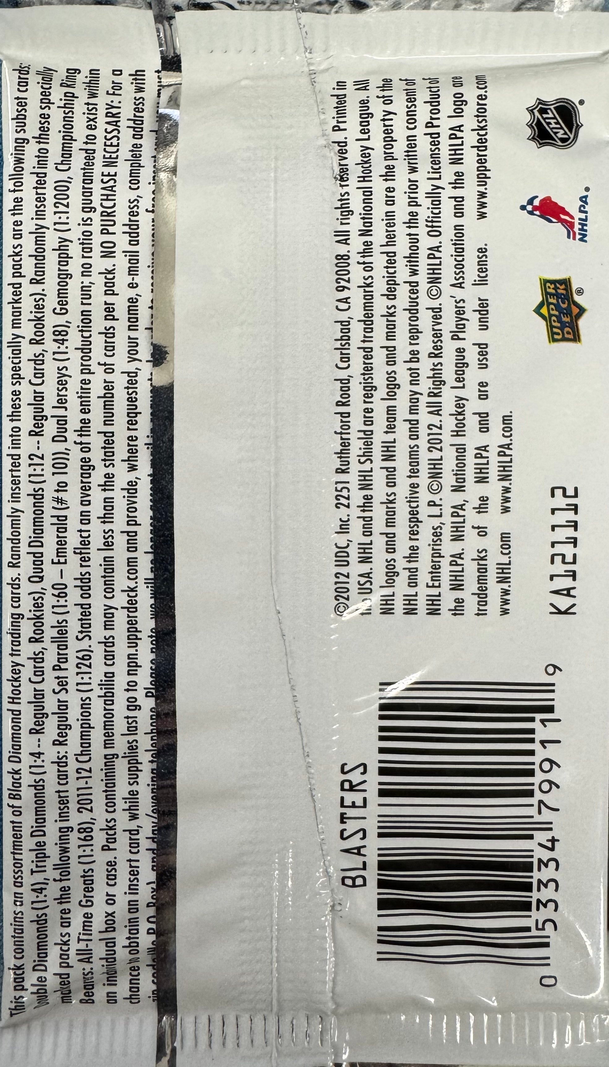 2012/13 Upper Deck Black Diamond Hockey Retail Pack