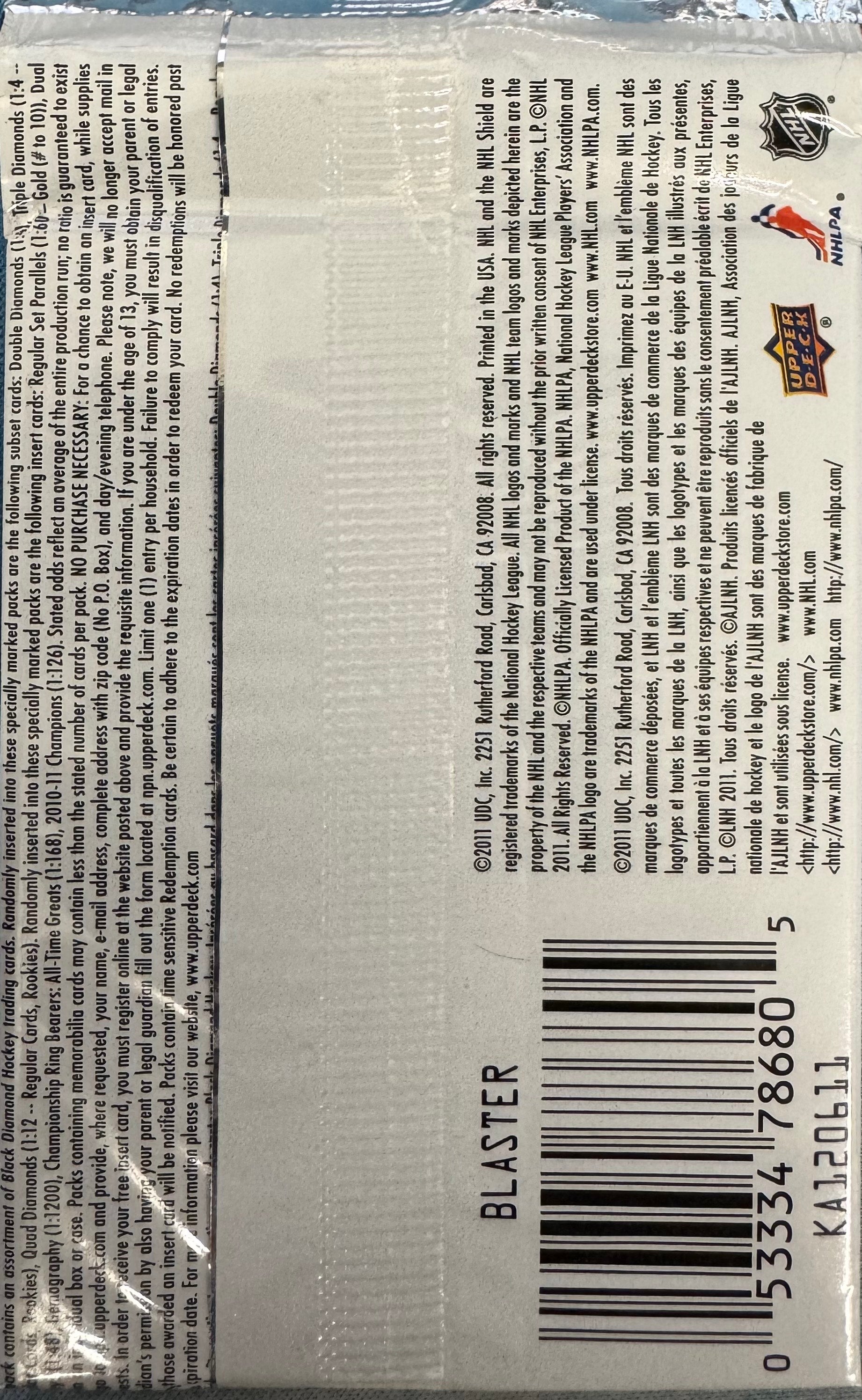 2011/12 Upper Deck Black Diamond Hockey Retail Pack