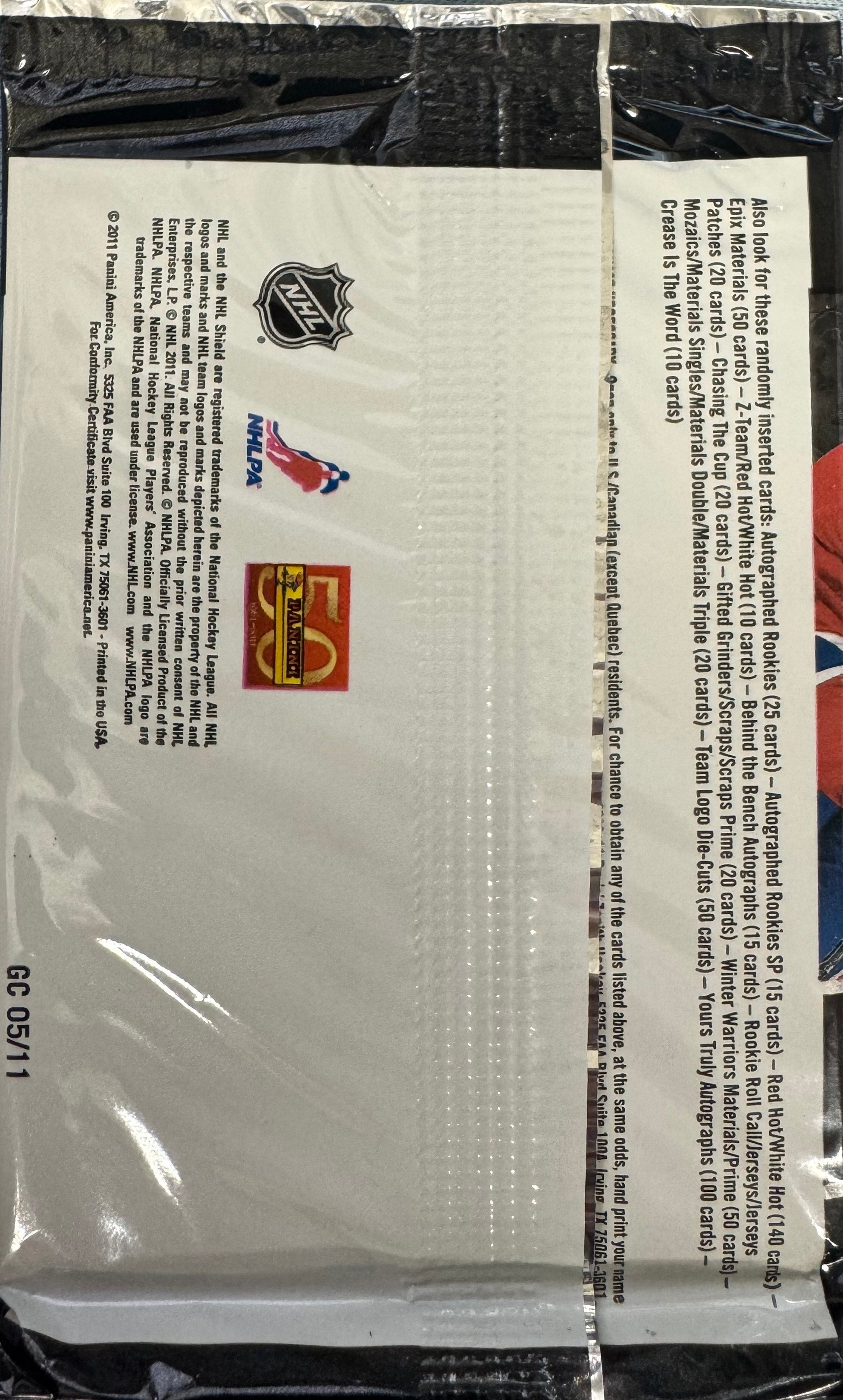 2010/11 Zenith Hockey Retail Pack