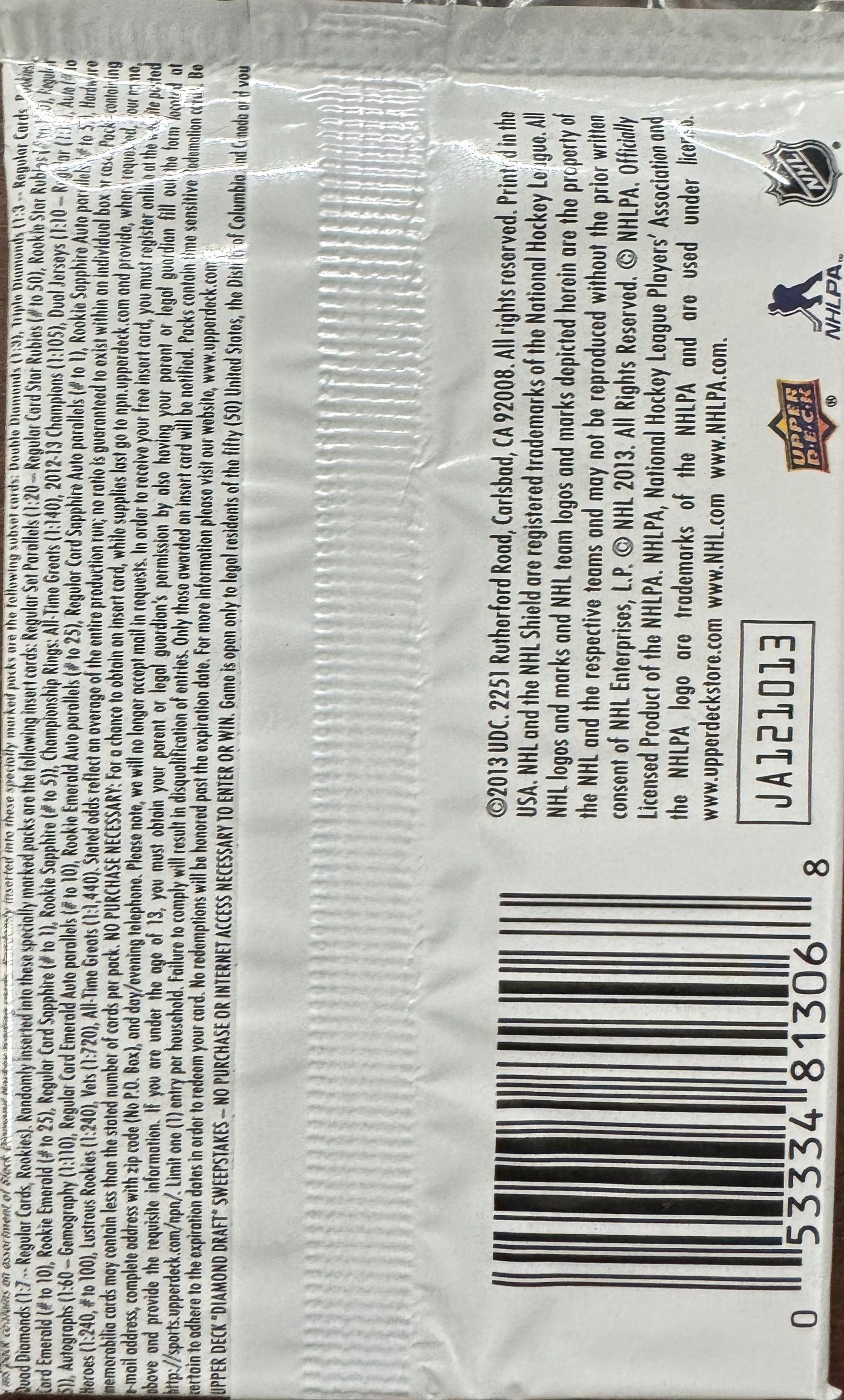 2013/14 Upper Deck Black Diamond Hockey Hobby Pack