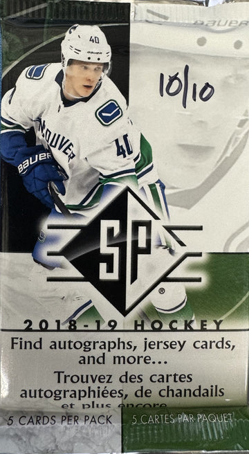 2018/19 Upper Deck SP Hockey Retail Pack