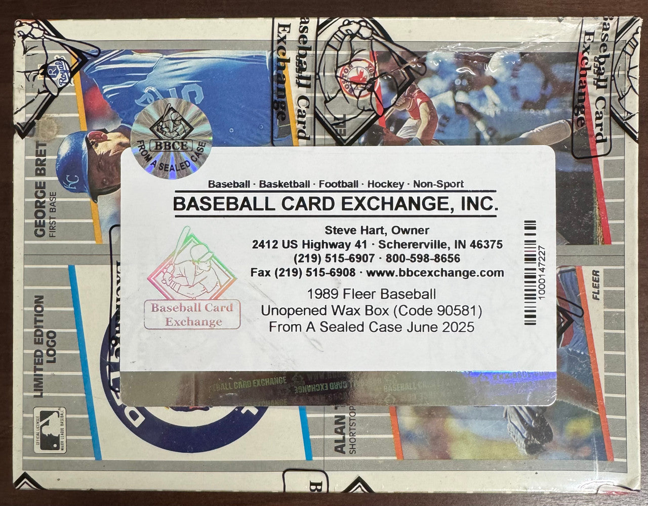 1989 Fleer Baseball Unopened Wax Box (Code 90581) FASC BBCE Wrapped & Sealed