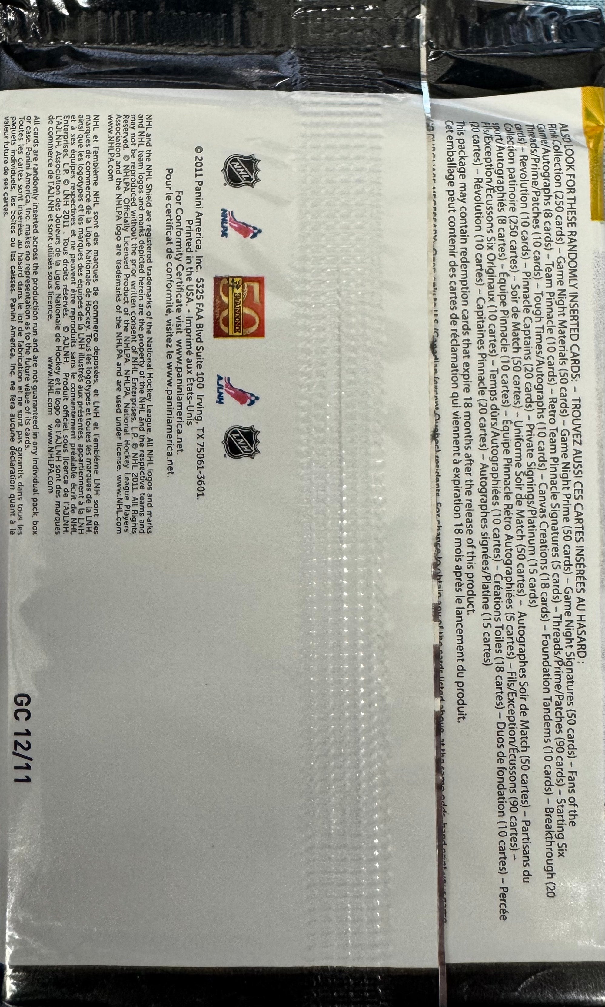 2011/12 Pinnacle Hockey Retail Pack
