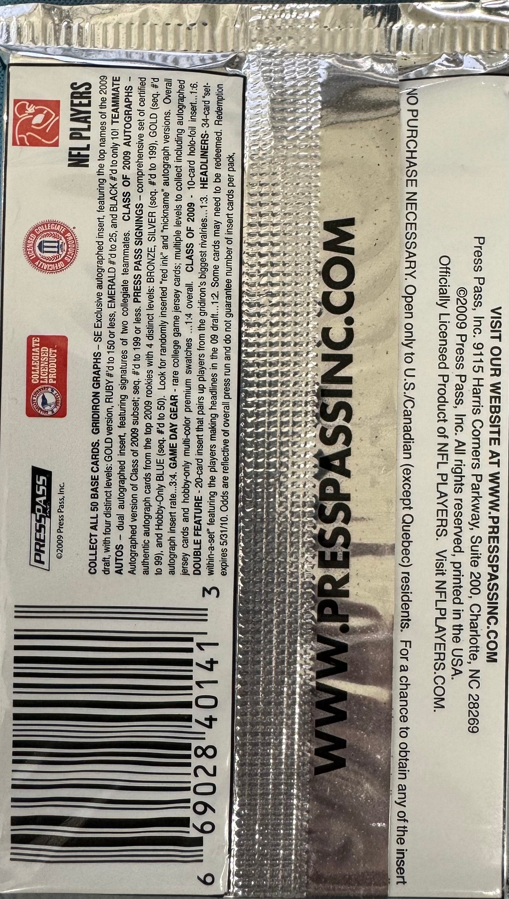 2009 Press Pass Signature Edition Football Hobby Pack