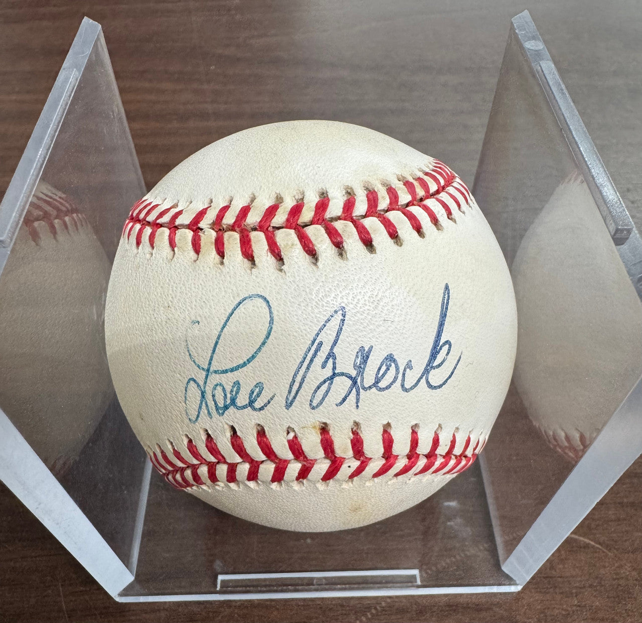 Lou Brock Signed Autographed Rawlings ONL Baseball JSA *633