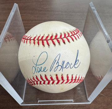 Lou Brock Signed Autographed Rawlings ONL Baseball JSA *633