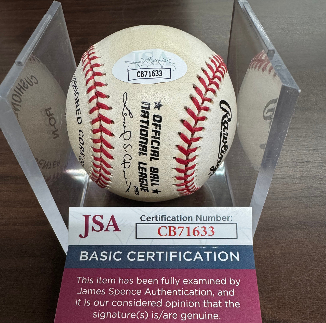 Lou Brock Signed Autographed Rawlings ONL Baseball JSA *633
