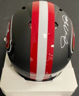 Joe Montana Signed Autographed Flat Black Mini Helmet Fanatics
