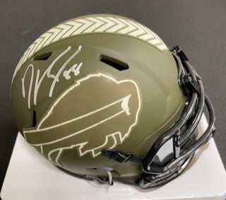 Dawson Knox Signed Autographed Salute to Service Mini Helmet Dave & Adam's