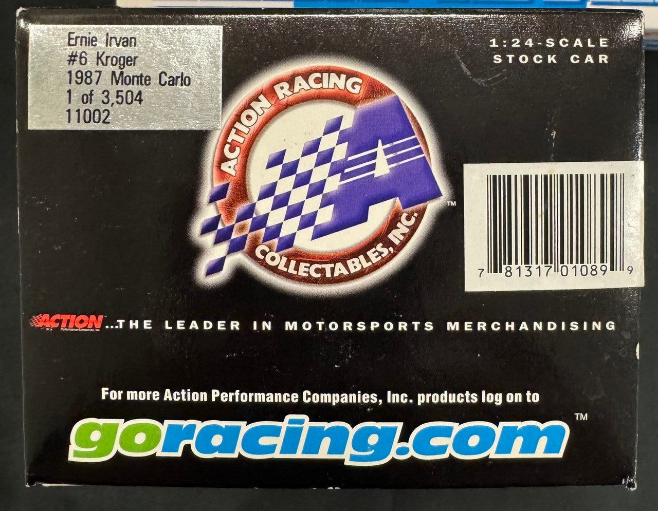 Action Racing Ernie Irvan #6 Kroger 1987 Chevy Monte Carlo 1:24