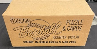 1987 Donruss Baseball Counter Display Case (Unsealed) 144 Sealed Packs 72 Large