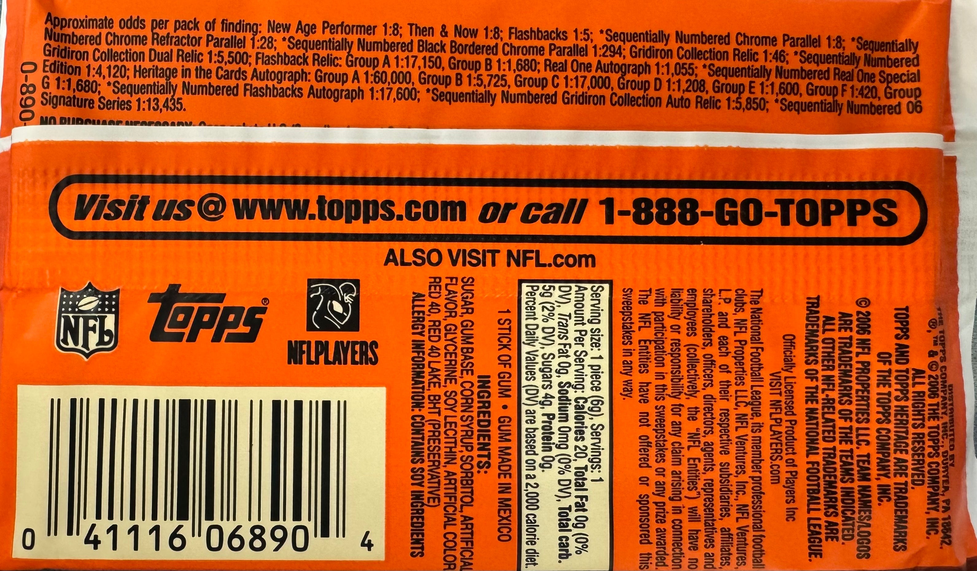 2006 Topps Heritage Football Retail Pack