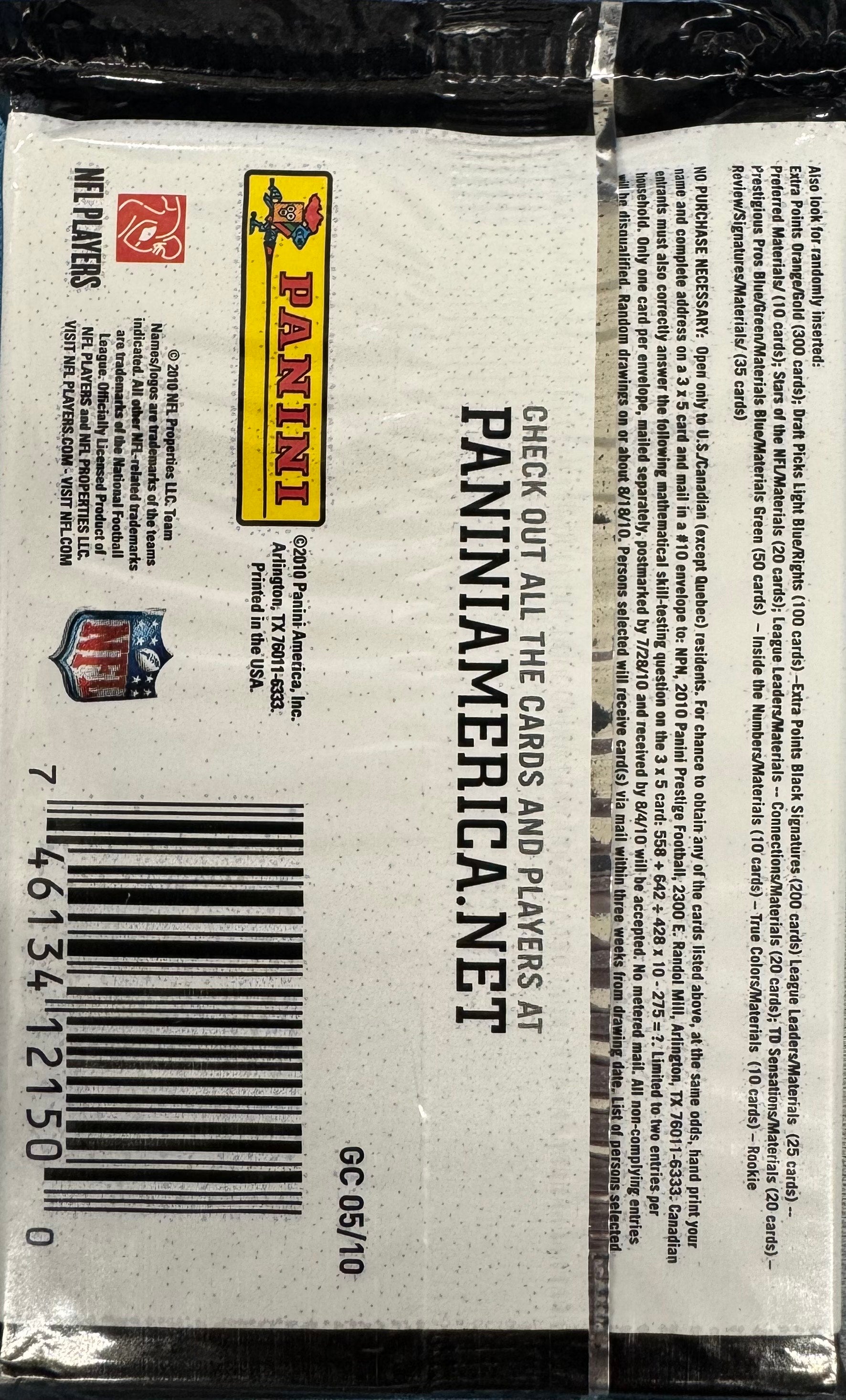 2010 Panini Prestige Football Retail Pack
