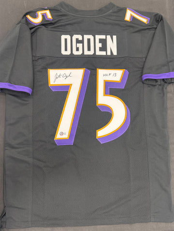 Jonathan Odgen Signed Autogrpahed Inscribed Custom Ravens Jersey Beckett Witness