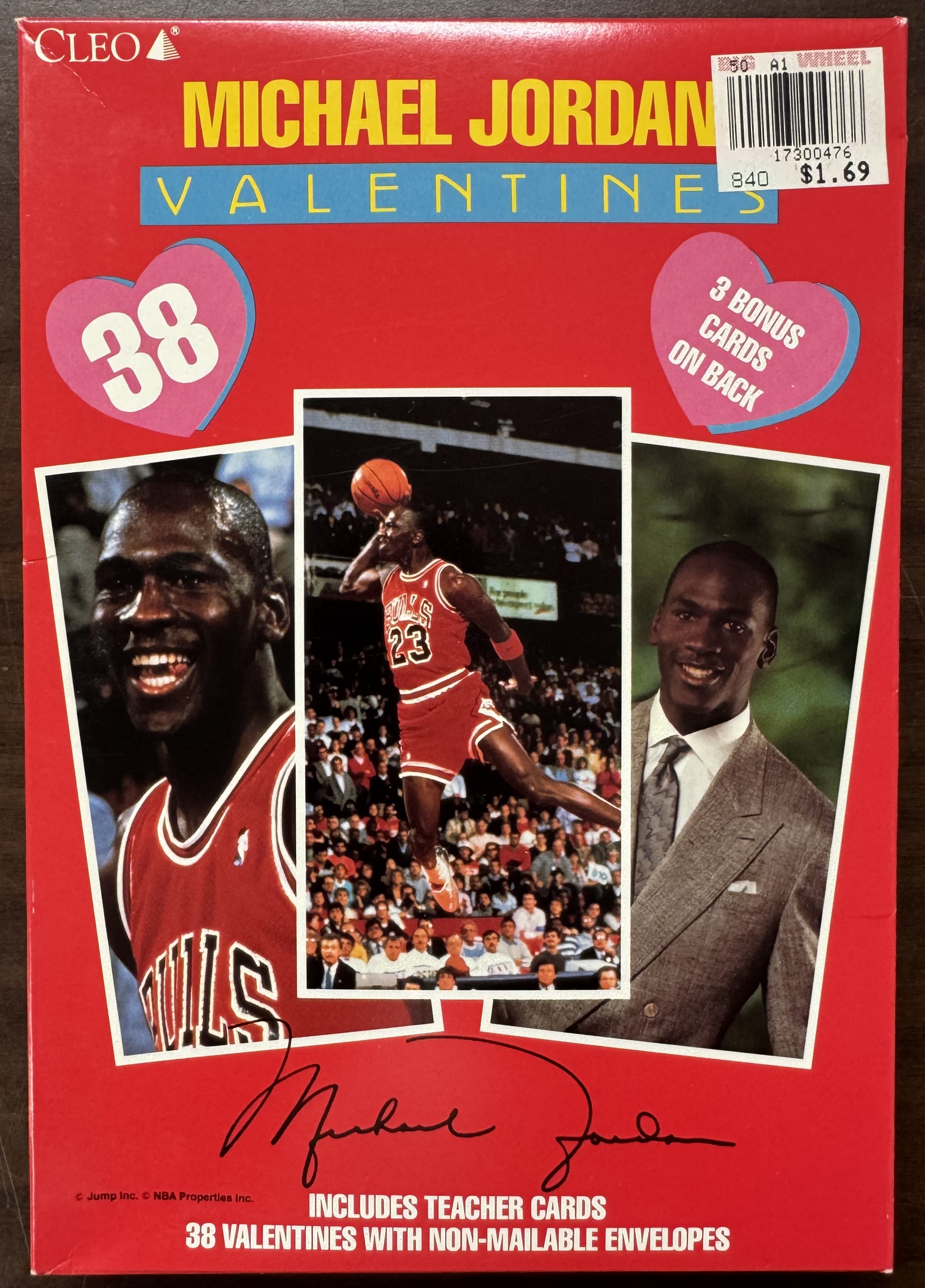 1989 Cleo Michael Jordan Valentines Factory Sealed Box