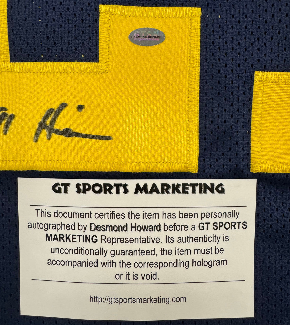 Desmond Howard Signed Autographed Inscribed Custom Michigan Jersey GT Sports