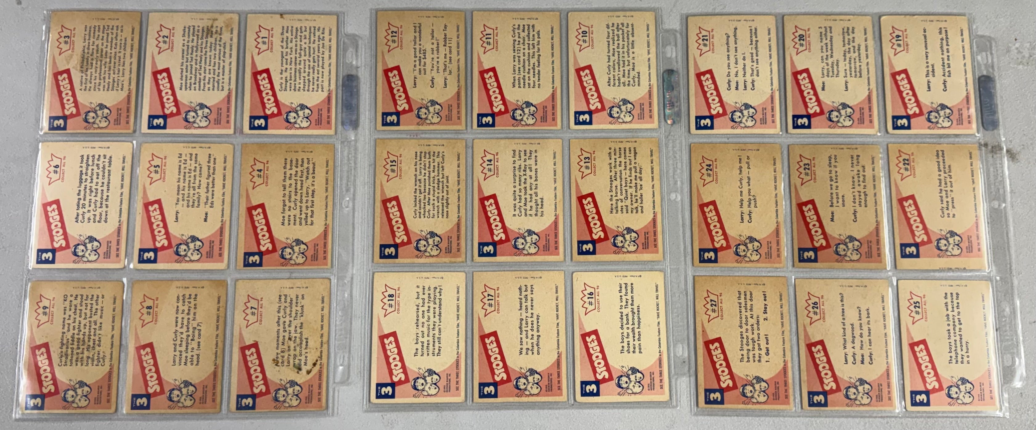 1959 Fleer The 3 Stooges Complete Set 96/96 VG-EX