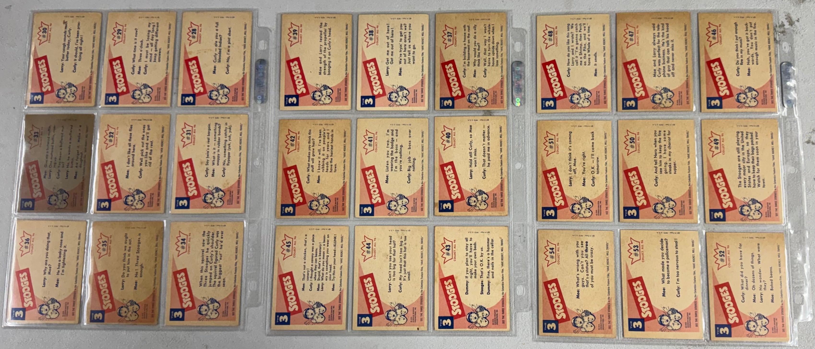 1959 Fleer The 3 Stooges Complete Set 96/96 VG-EX