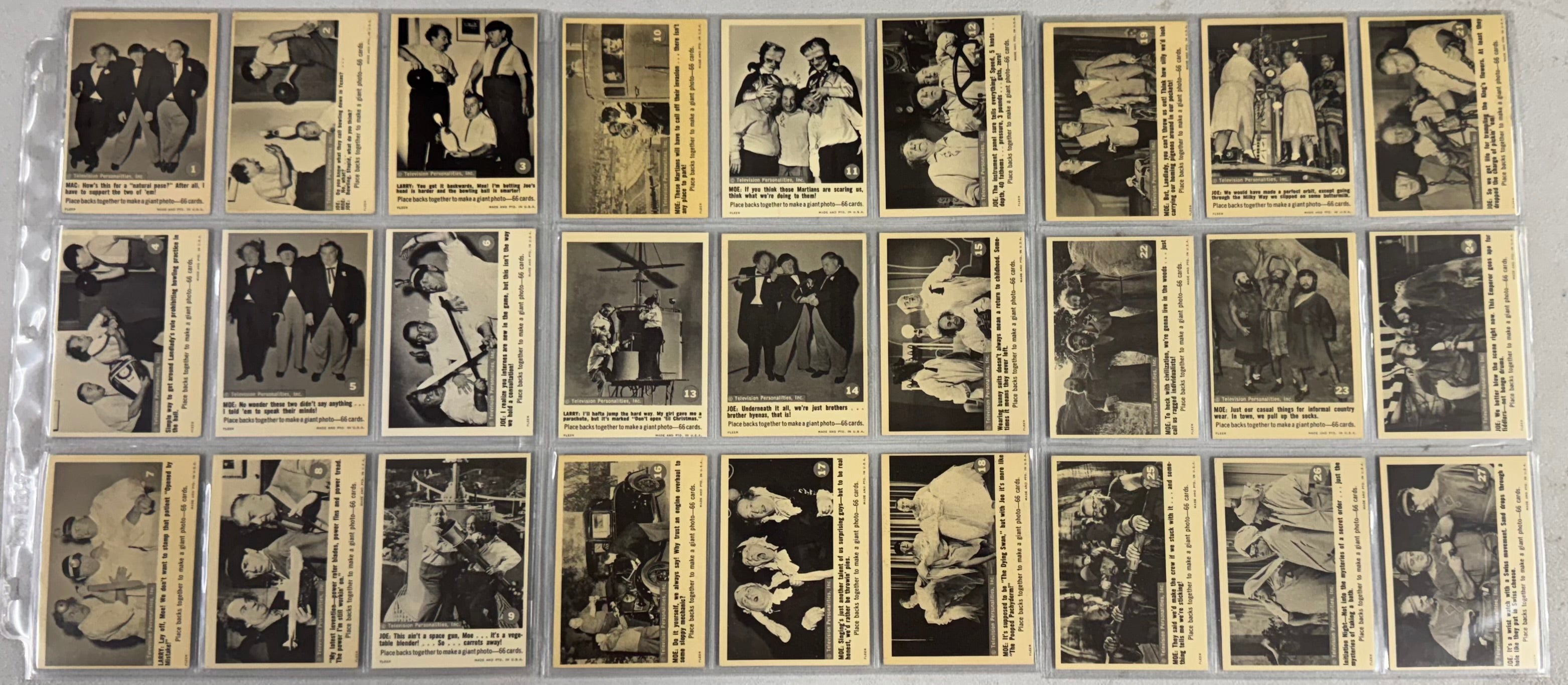 1966 Fleer Three Stooges Complete Set 66/66 EX-MT