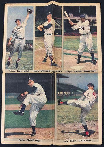1946-47 Sunday News Baseball Pictures Lot Jackie Robinson Rookie Year