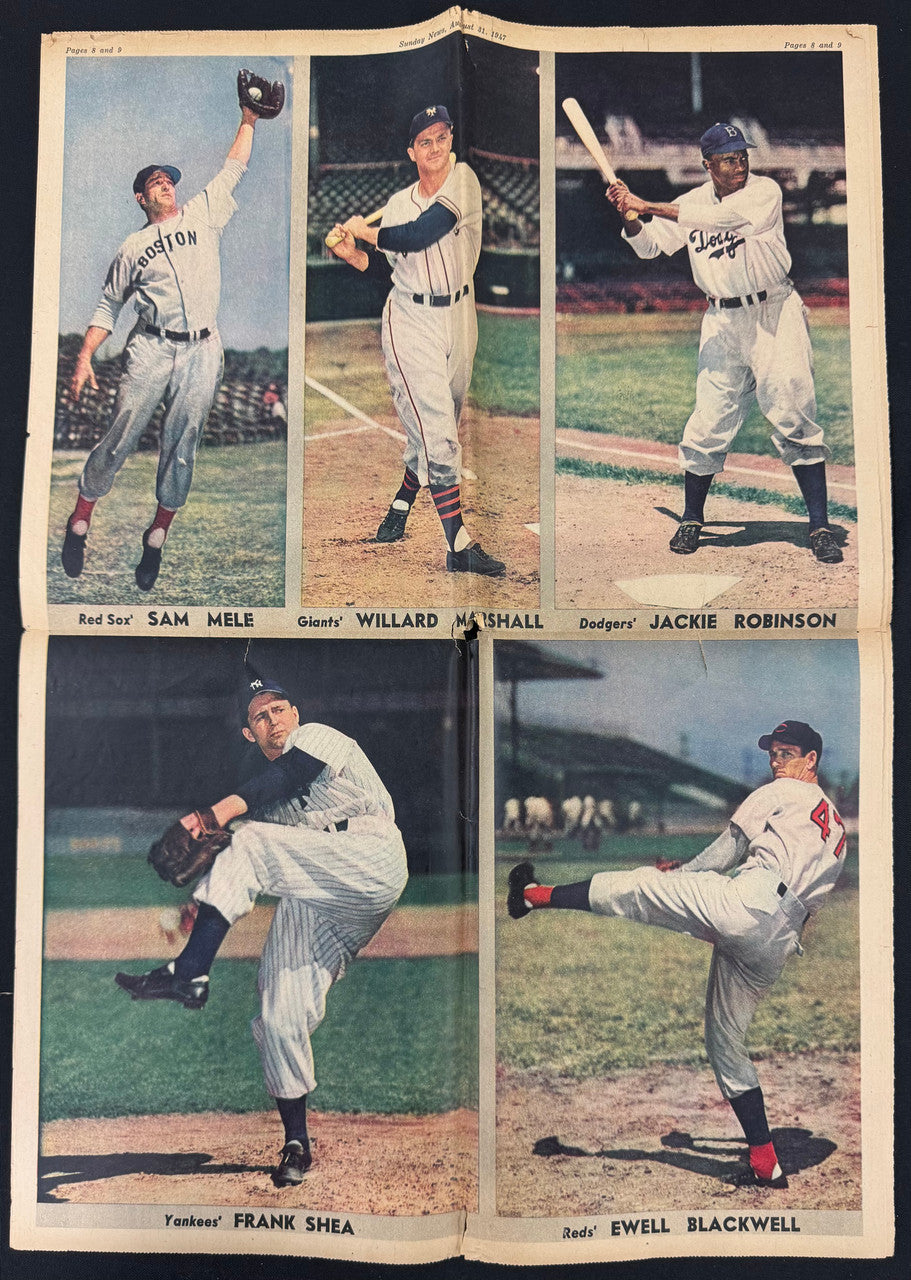 1946-47 Sunday News Baseball Pictures Lot Jackie Robinson Rookie Year