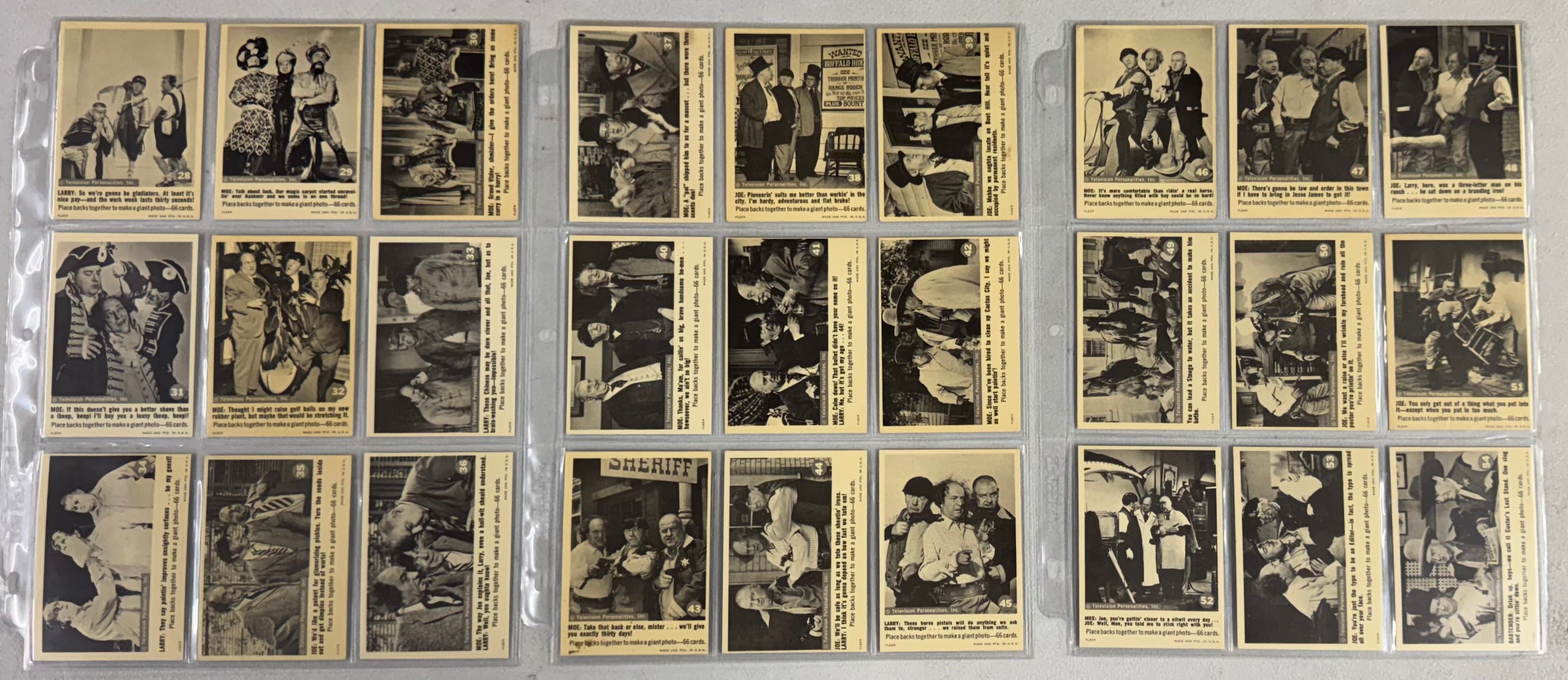 1966 Fleer Three Stooges Complete Set 66/66 EX-MT