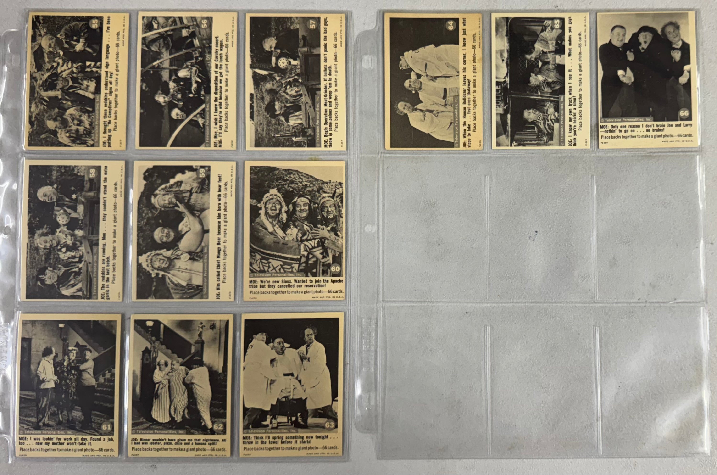 1966 Fleer Three Stooges Complete Set 66/66 EX-MT