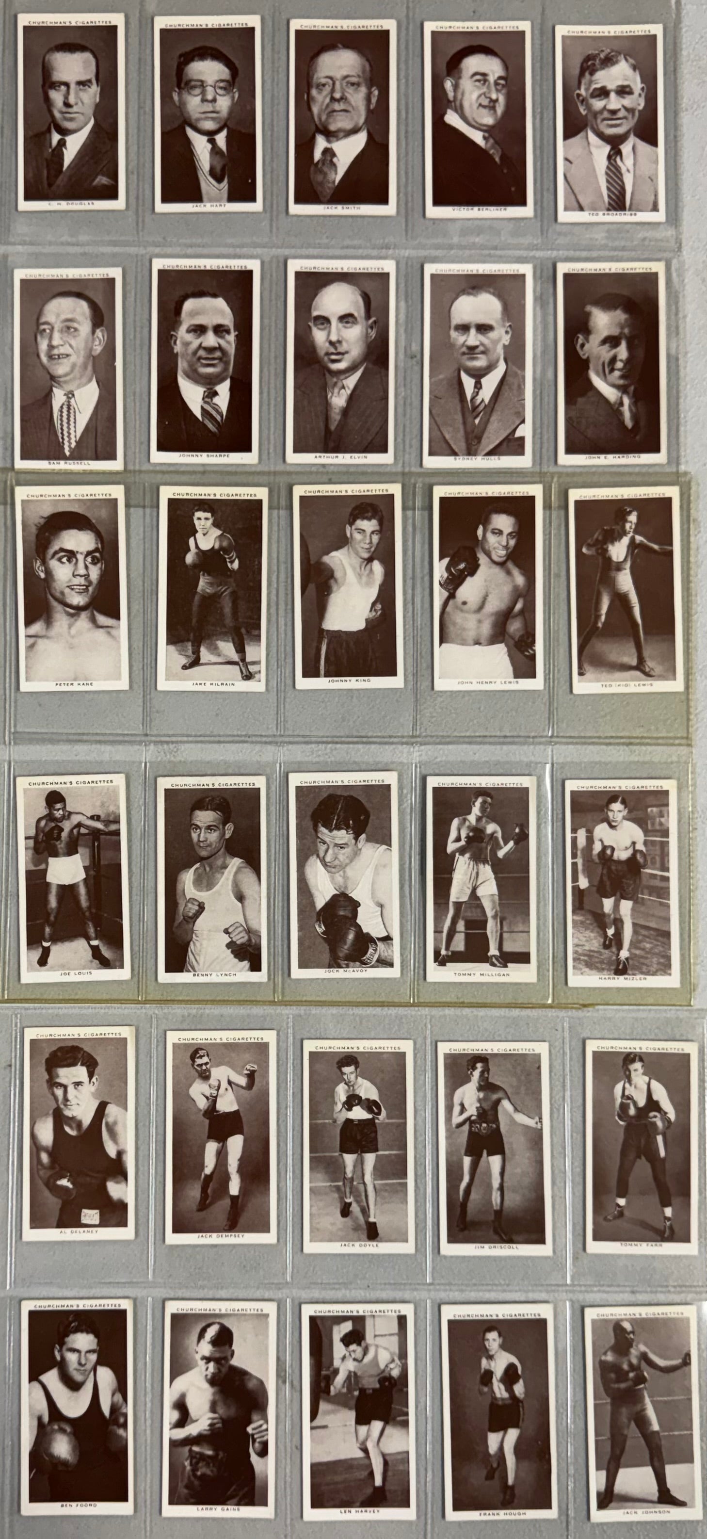1938 Churchman Boxing Personalities Complete Set 50/50 EX-MT