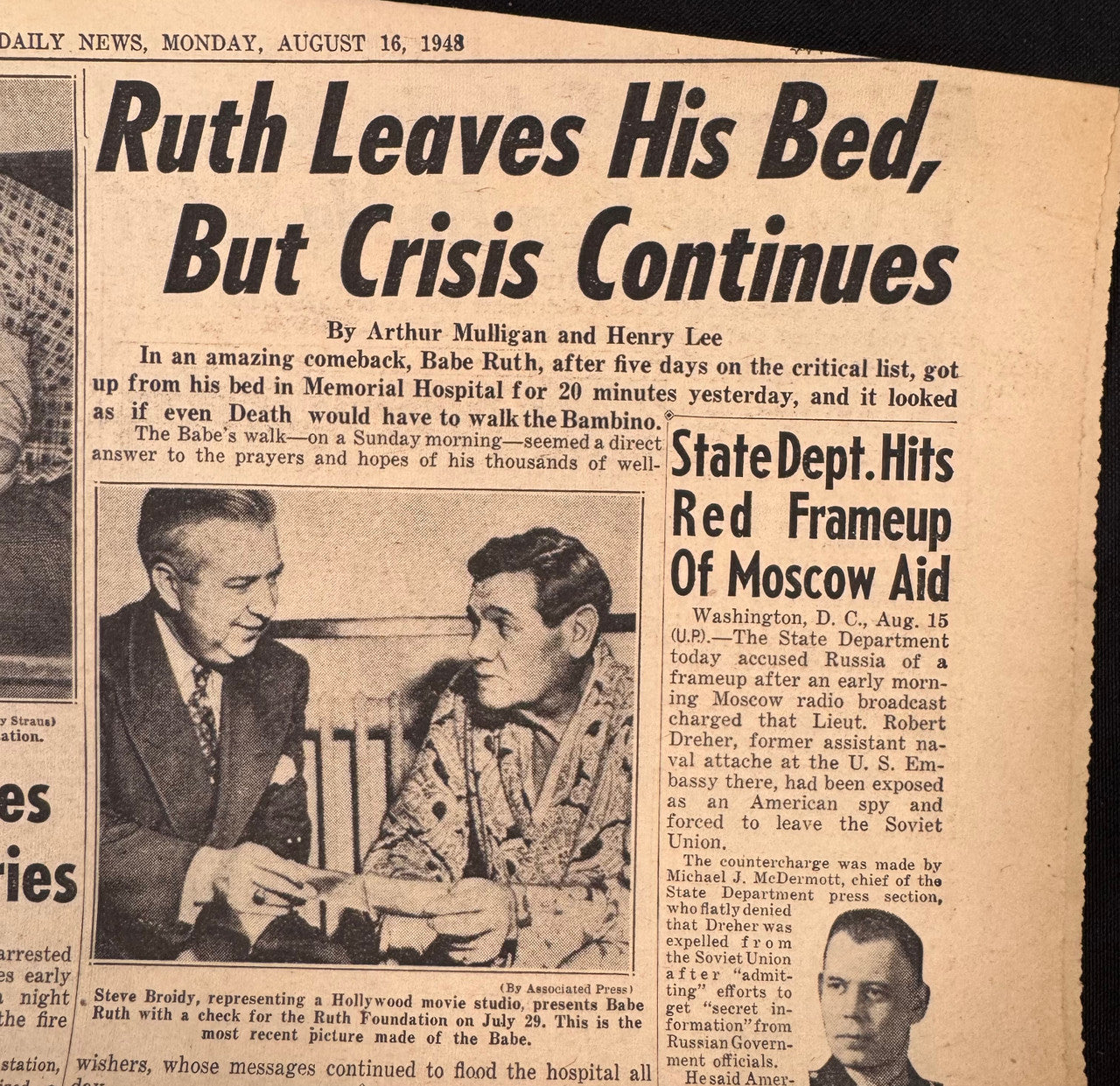 August 16-20, 1948 Babe Ruth Dies New York Newspaper Lot