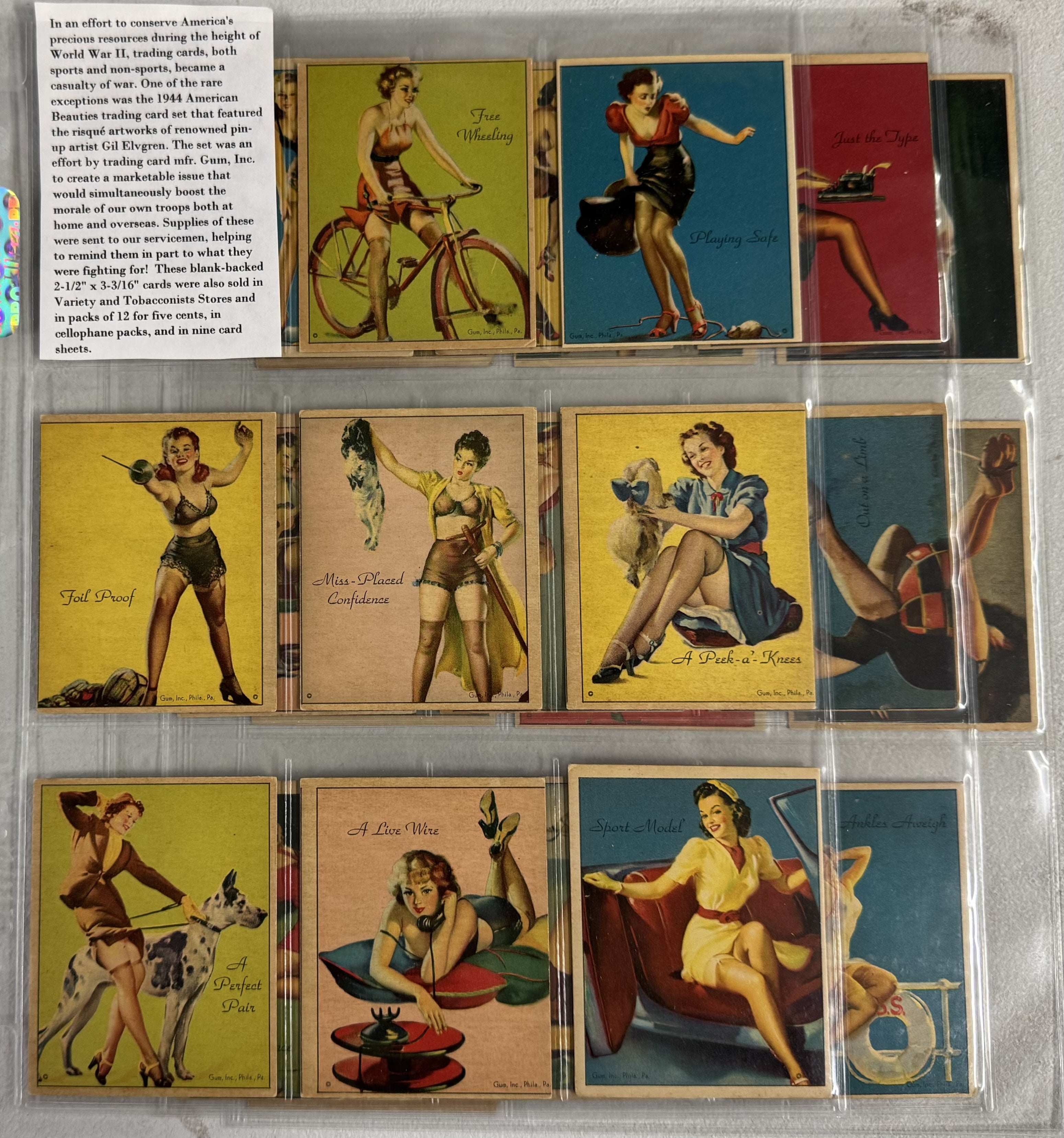 1944 Gum Inc American Beauties Pin-Up Complete Set (24/24) EX-MT