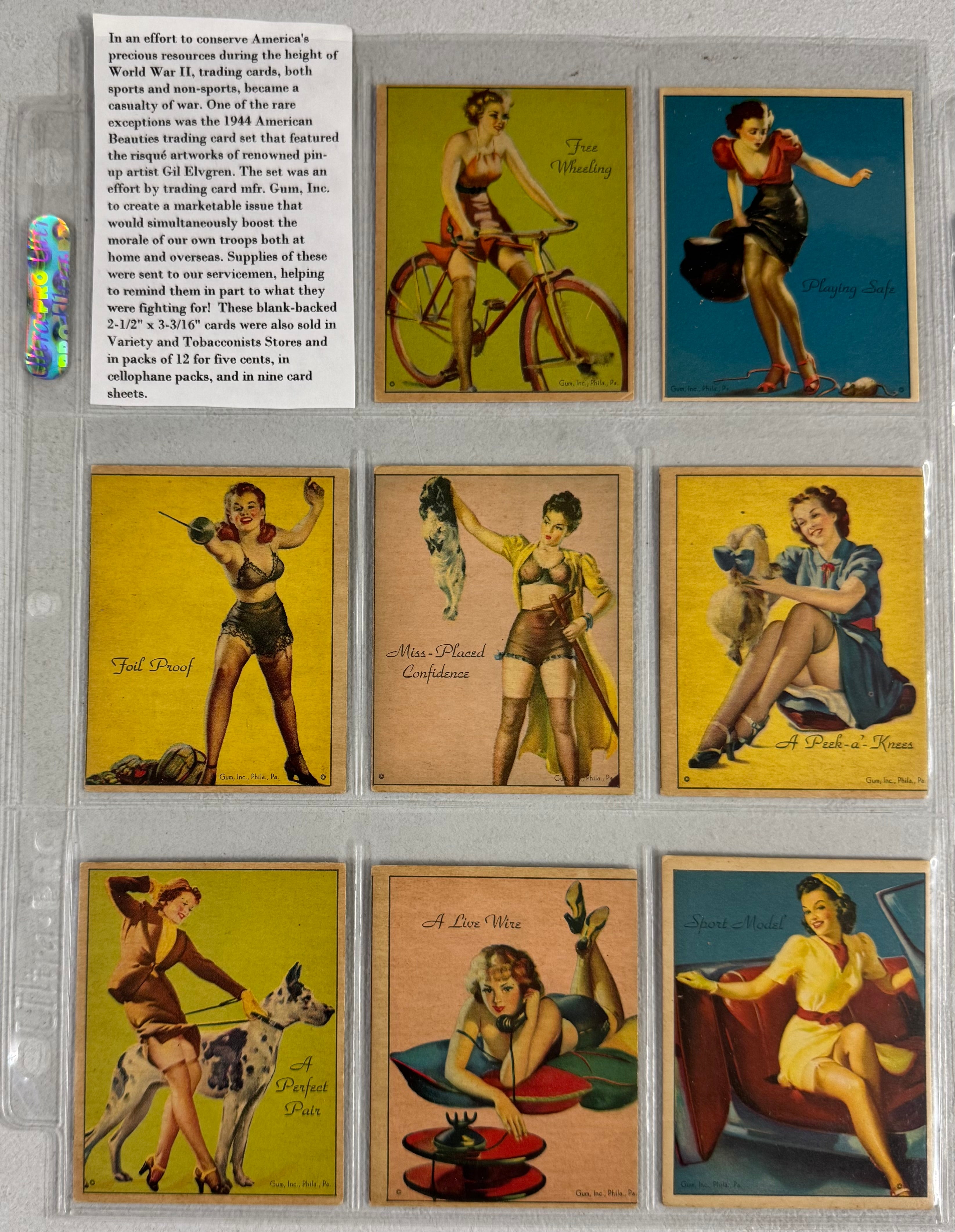 1944 Gum Inc American Beauties Pin-Up Complete Set (24/24) EX-MT