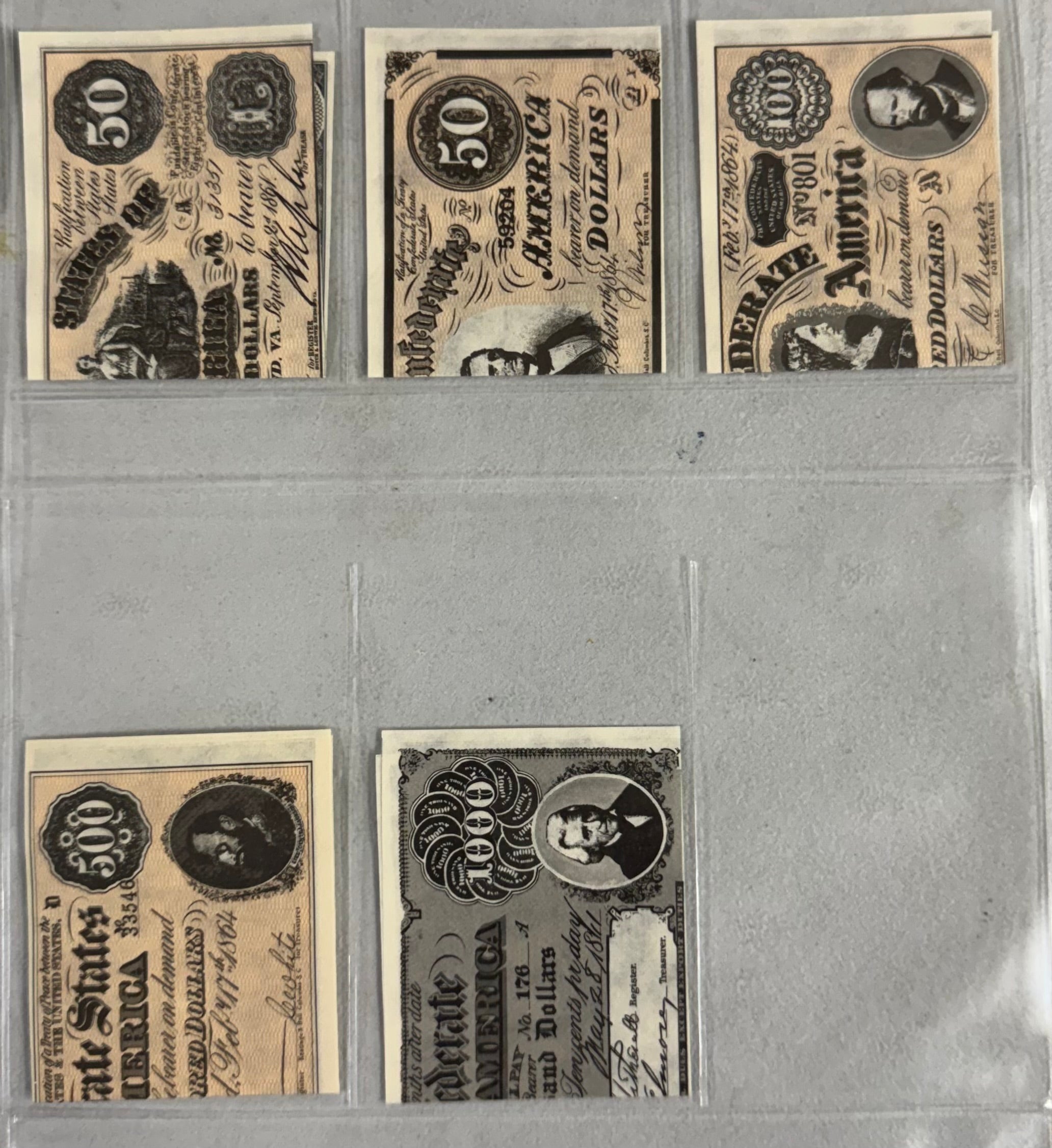 1962 Topps Civil War News Confederate Money Insert Complete Set (17/17) EX-MT