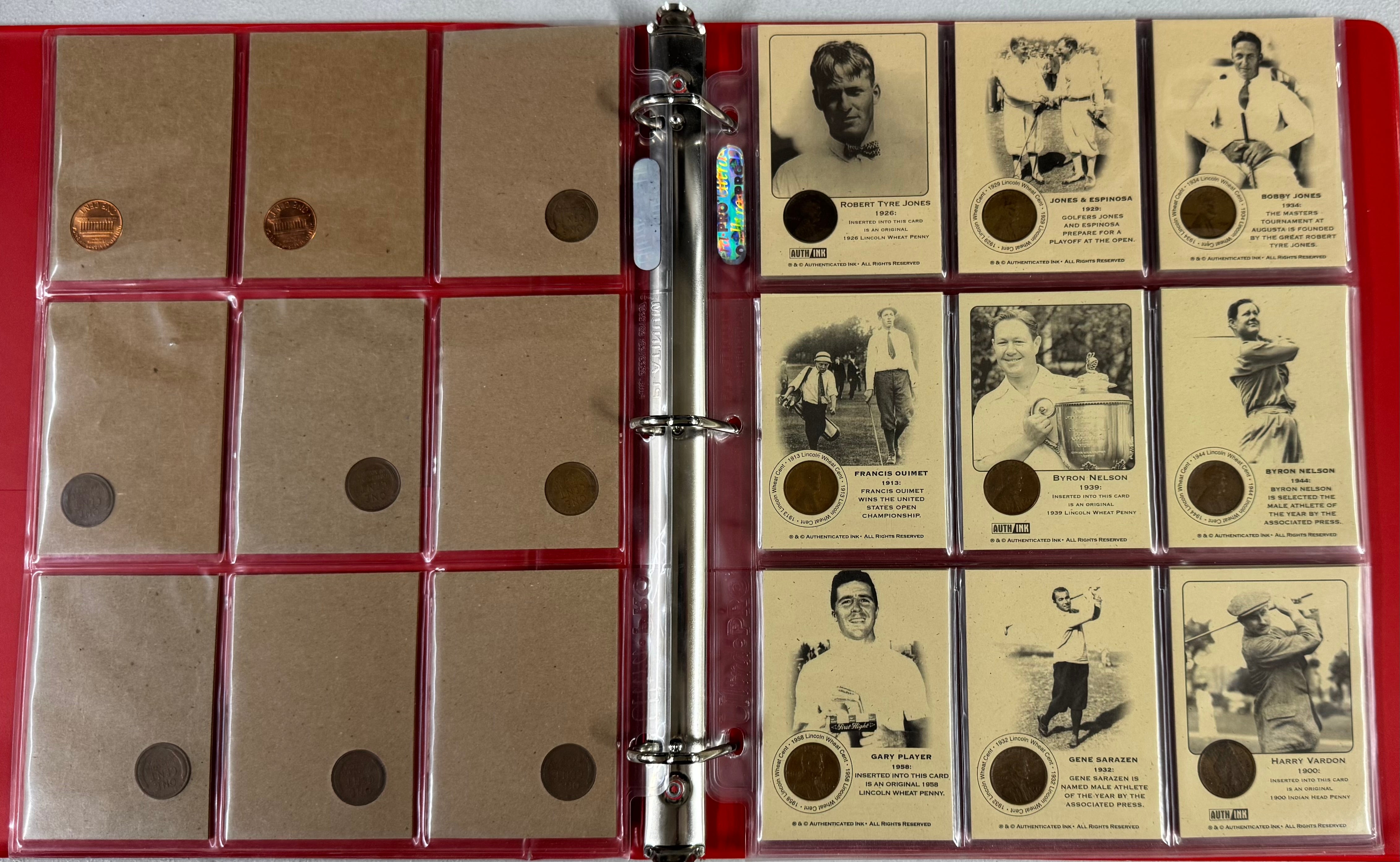 1900-2006 Authenticated Ink Golf Penny Insert Card Set (35) EX-NM