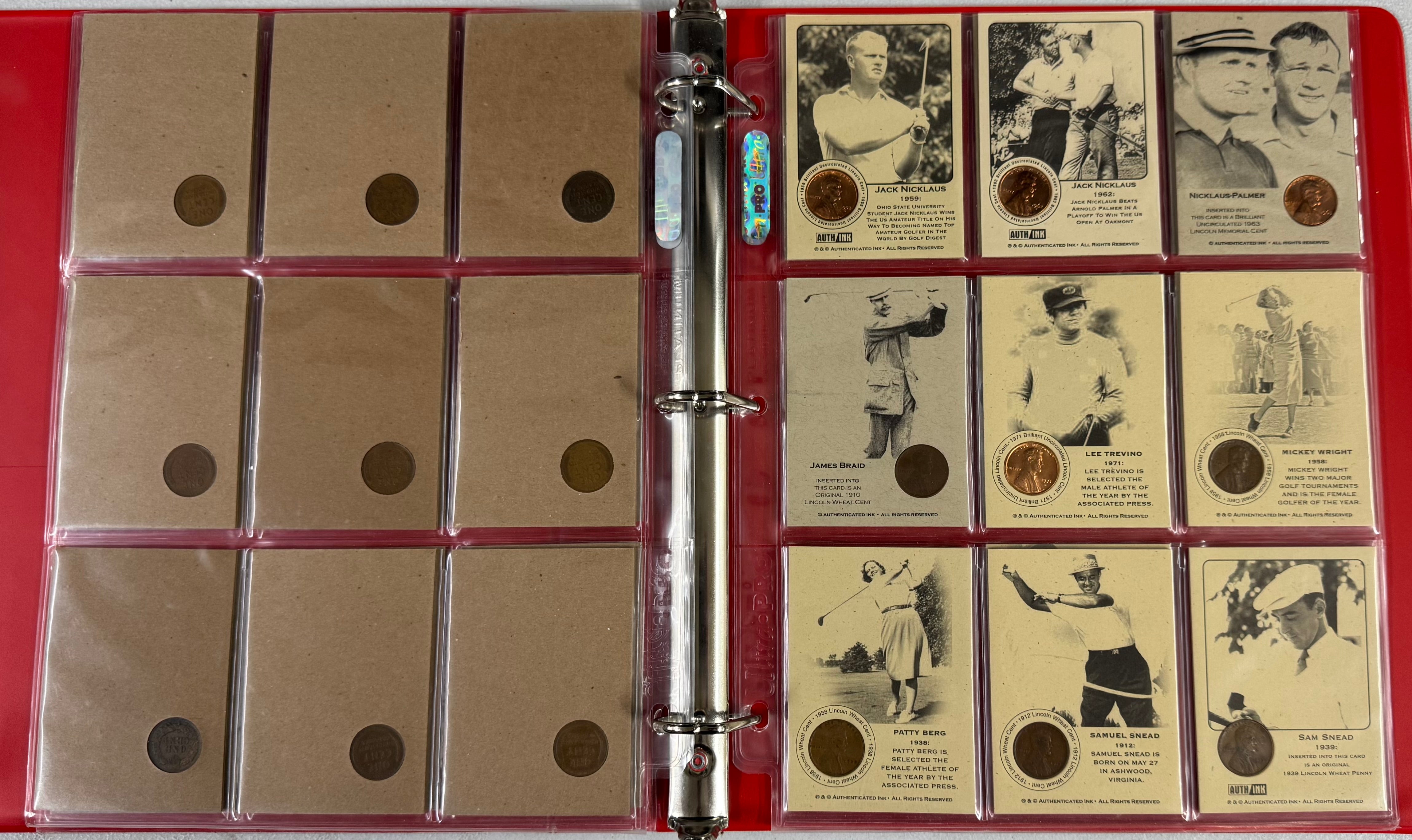 1900-2006 Authenticated Ink Golf Penny Insert Card Set (35) EX-NM