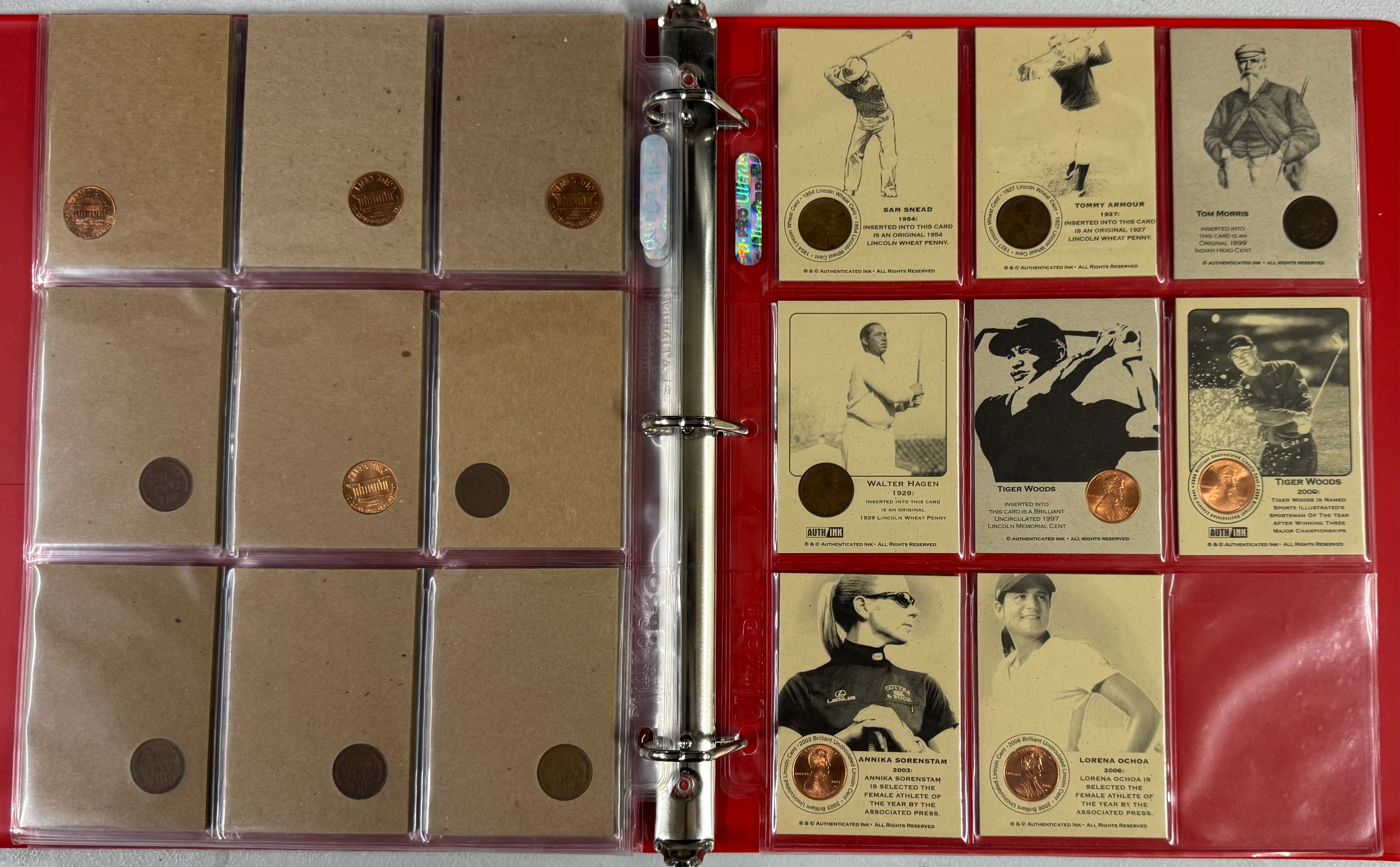 1900-2006 Authenticated Ink Golf Penny Insert Card Set (35) EX-NM